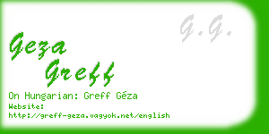geza greff business card